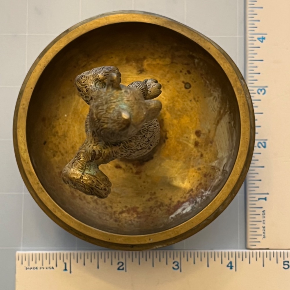 Vintage Bronze Dancing Bear Circus Figurine Trinket Dish Brass Valet Cigar Rest - Picture 16 of 17